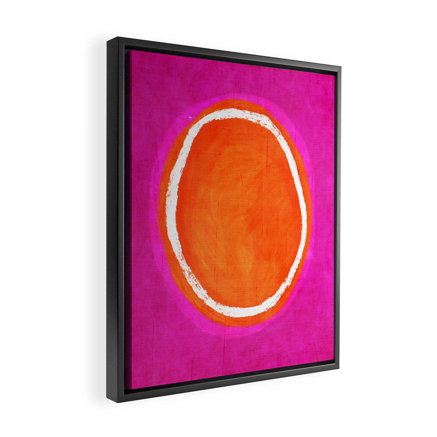 Pink Orange White Eye Catching Bright Colors Framed Canvas Print Gallery Image 2