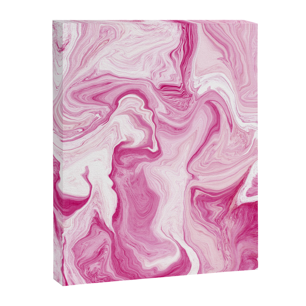 Pink Tones White Liquid Painting Swirl Canvas Print Gallery Image 6
