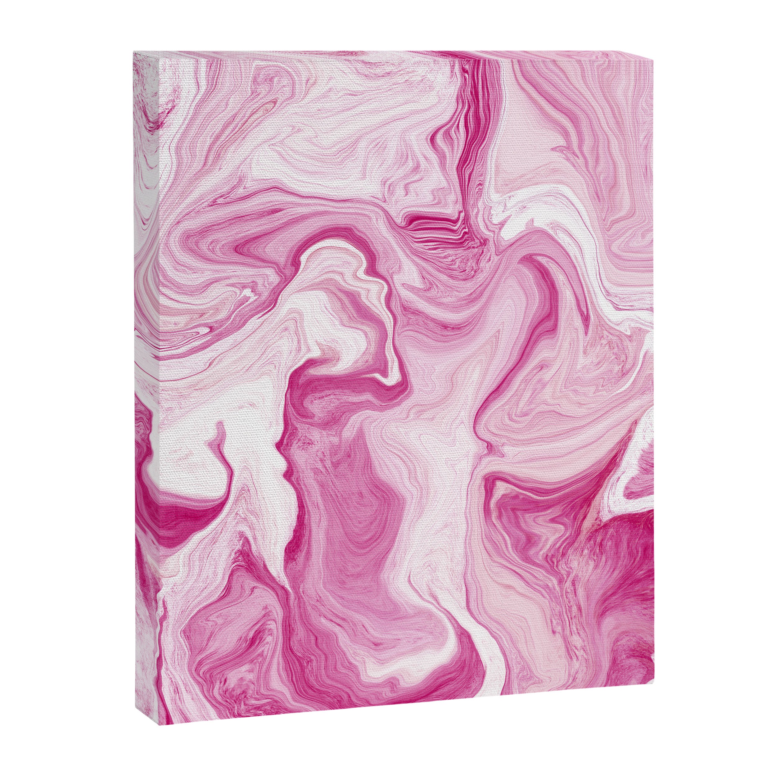 Pink Tones White Liquid Painting Swirl Canvas Print Gallery Image 6