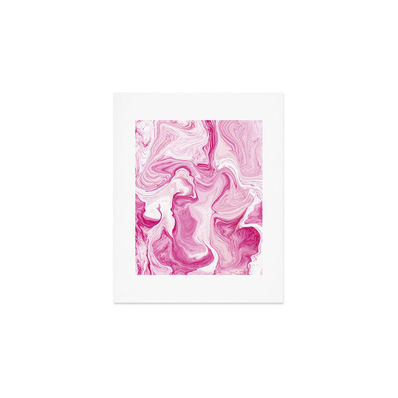 Pink Tones White Liquid Painting Swirl Art Print Gallery Image 1