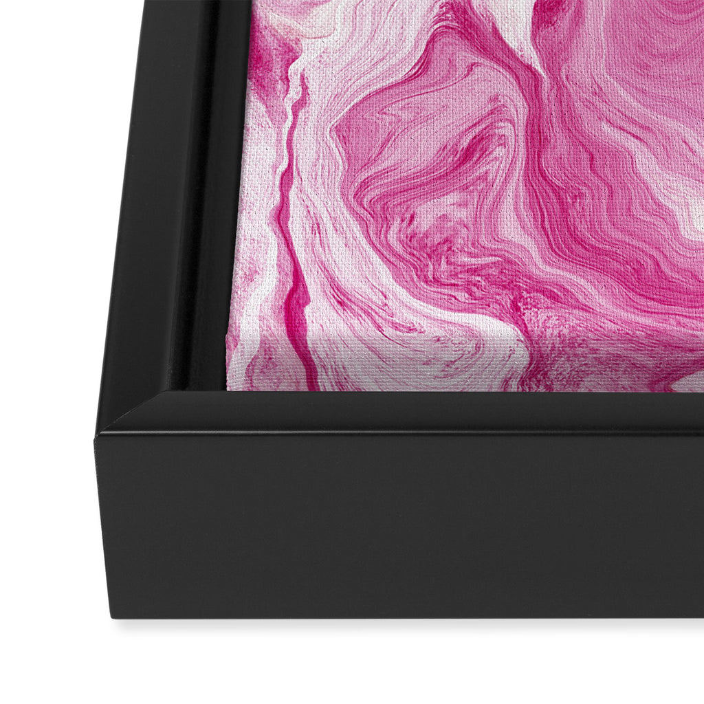 Pink Tones White Liquid Painting Swirl Framed Canvas Print Gallery Image 3