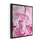 Pink Tones White Liquid Painting Swirl Framed Canvas Print Gallery Image 2