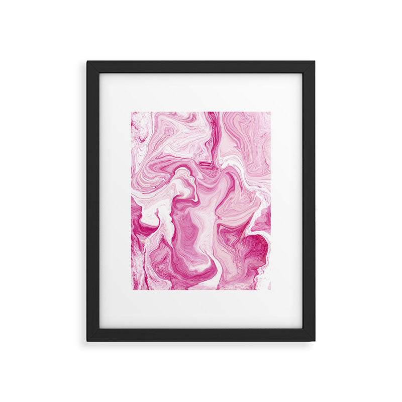 Pink Tones White Liquid Painting Swirl Framed Art Print Gallery Image 5