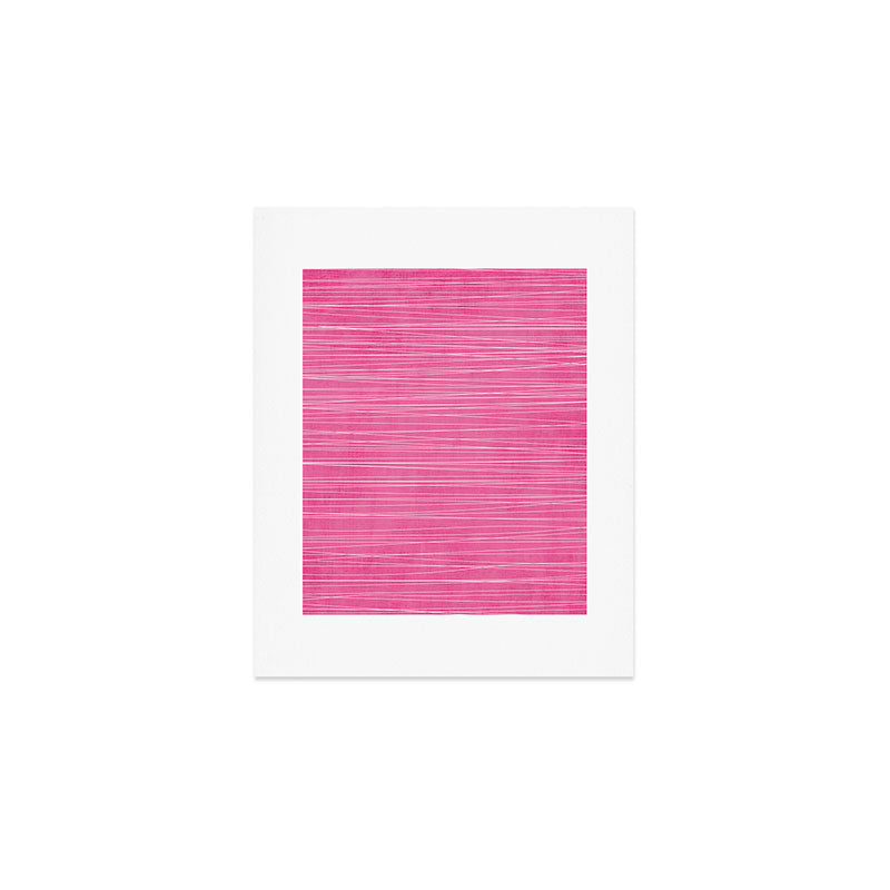 Pink White Lines Drawing Artwork Art Print Gallery Image 1