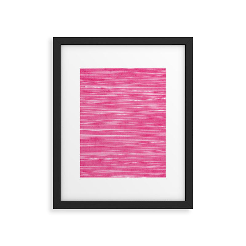 Pink White Lines Drawing Artwork Framed Art Print Gallery Image 5
