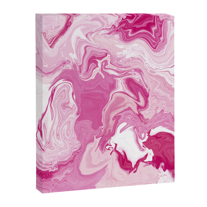 Pink White Marble Like Artwork Liquid Swirl Art Canvas Print Gallery Image 1