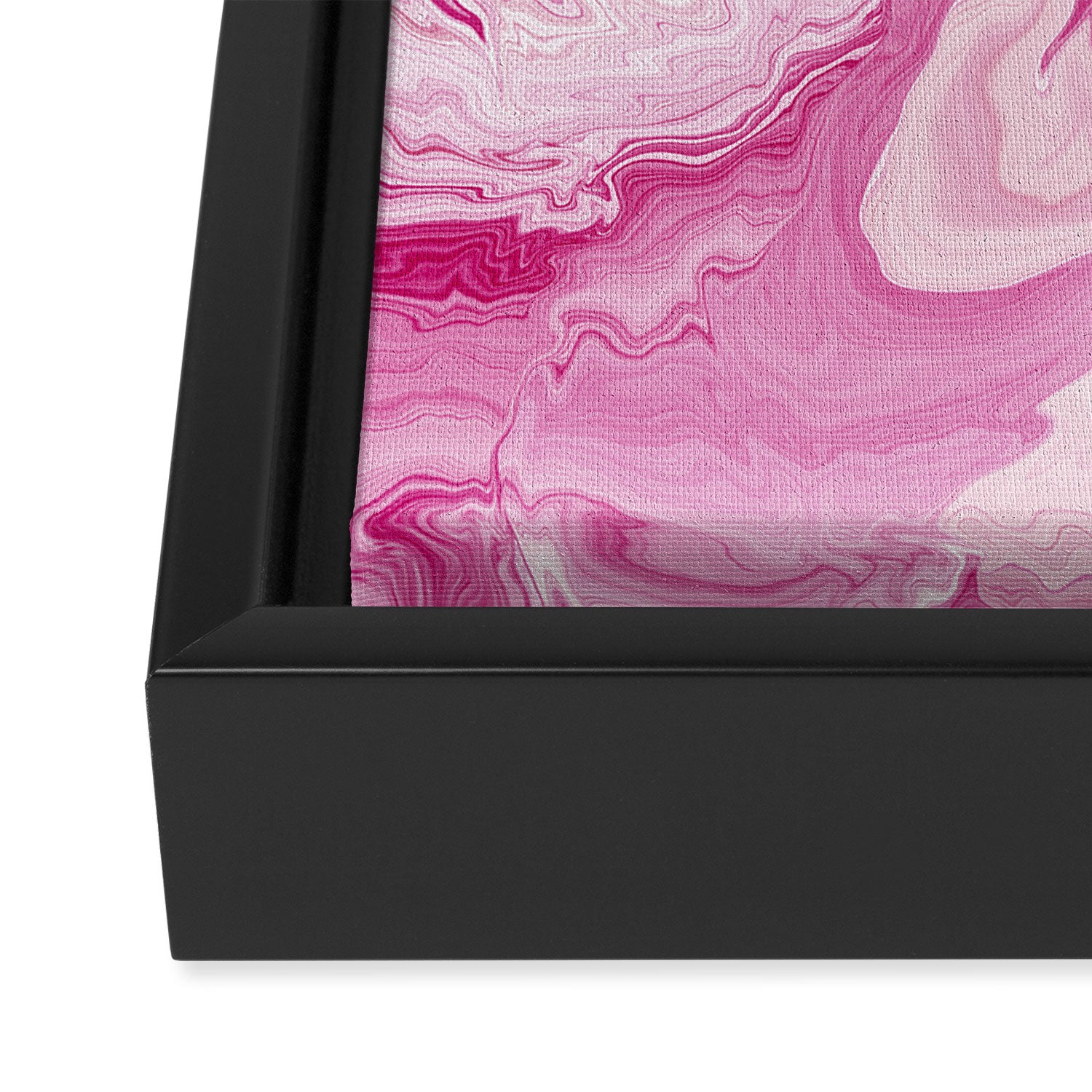 Pink White Marble Like Artwork Liquid Swirl Art Framed Canvas Print Gallery Image 3