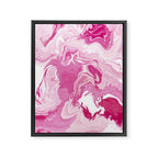 Pink White Marble Like Artwork Liquid Swirl Art Framed Canvas Print Gallery Image 6