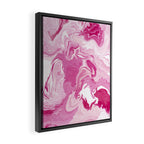 Pink White Marble Like Artwork Liquid Swirl Art Framed Canvas Print Gallery Image 2