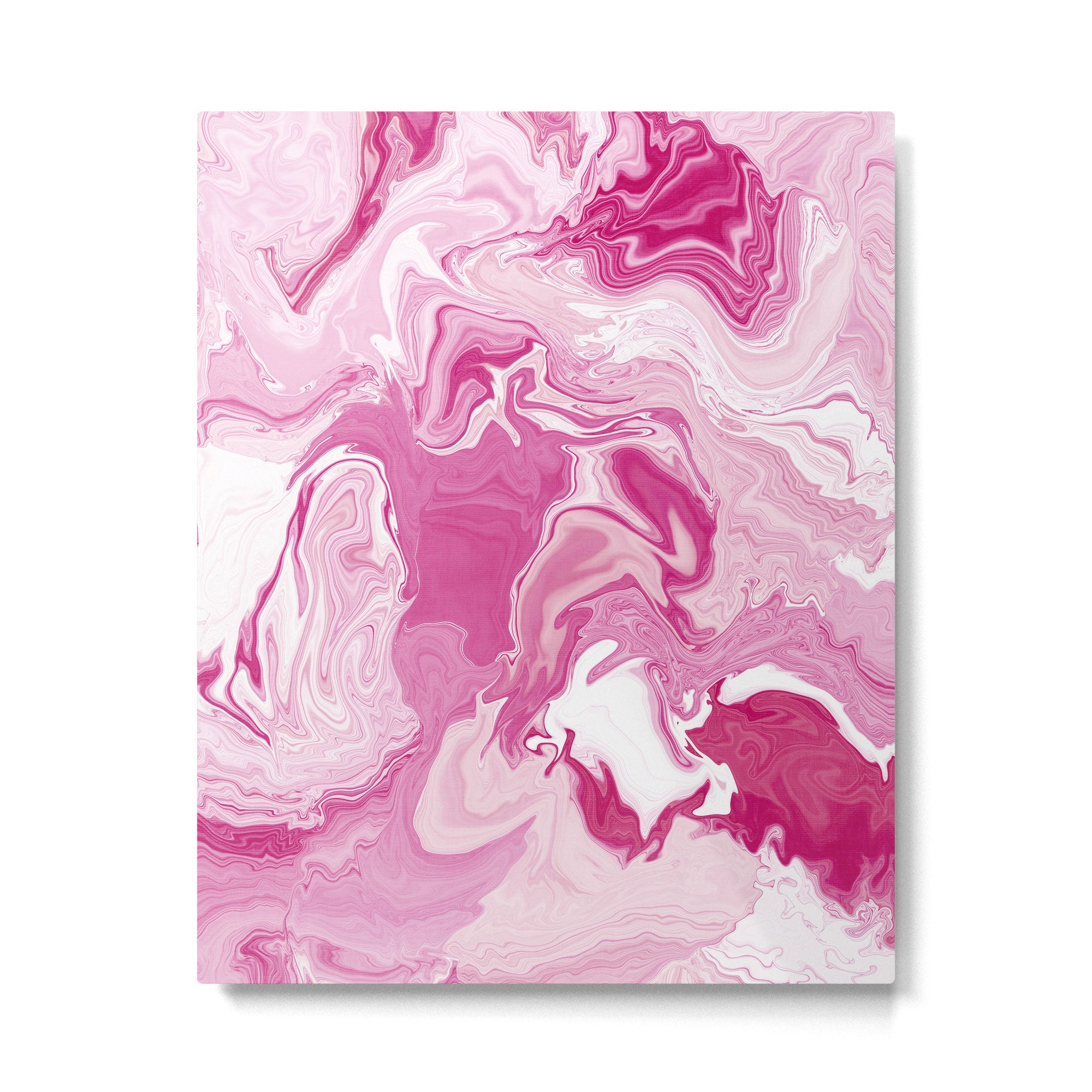 Pink White Marble Like Artwork Liquid Swirl Art Metal Print Gallery Image 4