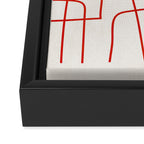 Red Line Art Abstract Minimalist Artwork Framed Canvas Print Gallery Image 3