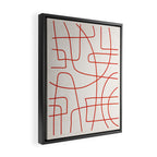 Red Line Art Abstract Minimalist Artwork Framed Canvas Print Gallery Image 2