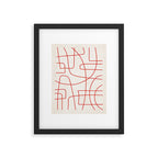 Red Line Art Abstract Minimalist Artwork Framed Art Print Gallery Image 5