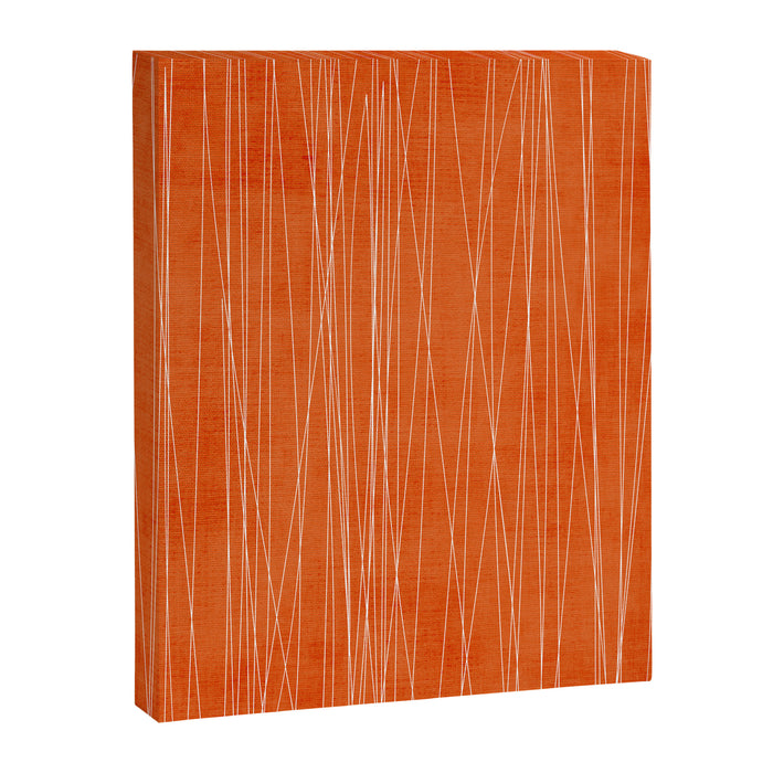 Rich Orange White Lines Artwork Canvas Print Gallery Image 1