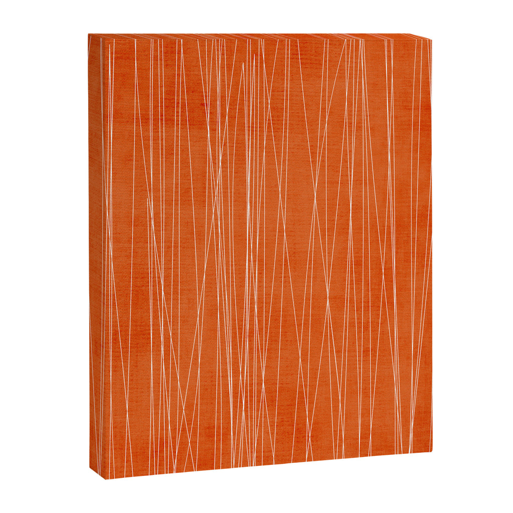 Rich Orange White Lines Artwork Canvas Print Gallery Image 6