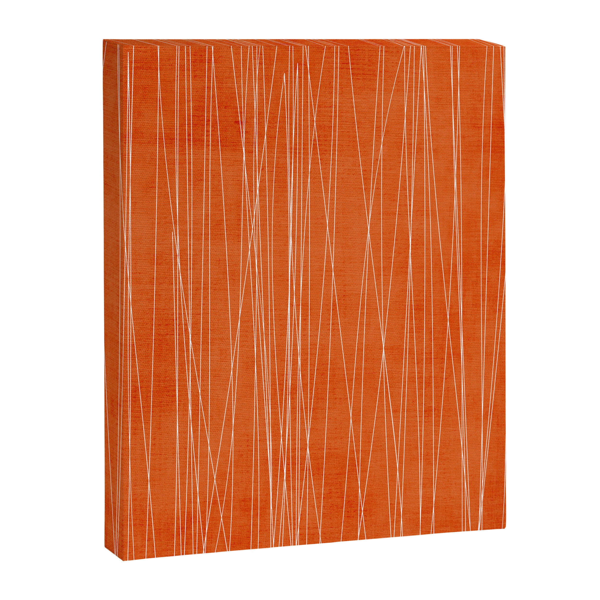 Rich Orange White Lines Artwork Canvas Print Gallery Image 6