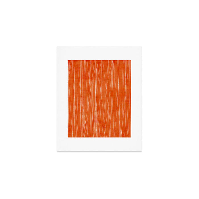 Rich Orange White Lines Artwork Art Print Gallery Image 1