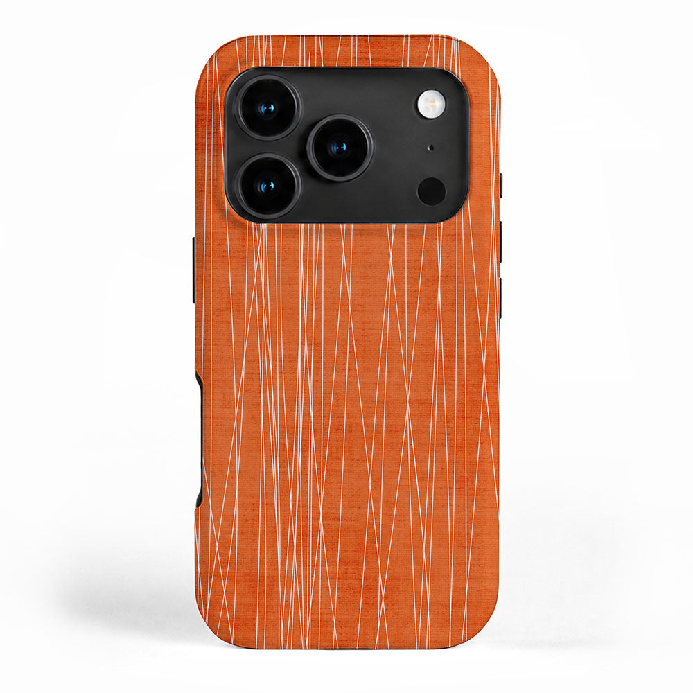 Rich Orange White Lines Artwork iPhone Case Gallery Image 1