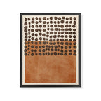 Rich Terracotta Black Dots Abstract Art Framed Canvas Print Gallery Image 6