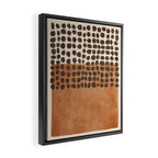 Rich Terracotta Black Dots Abstract Art Framed Canvas Print Gallery Image 2