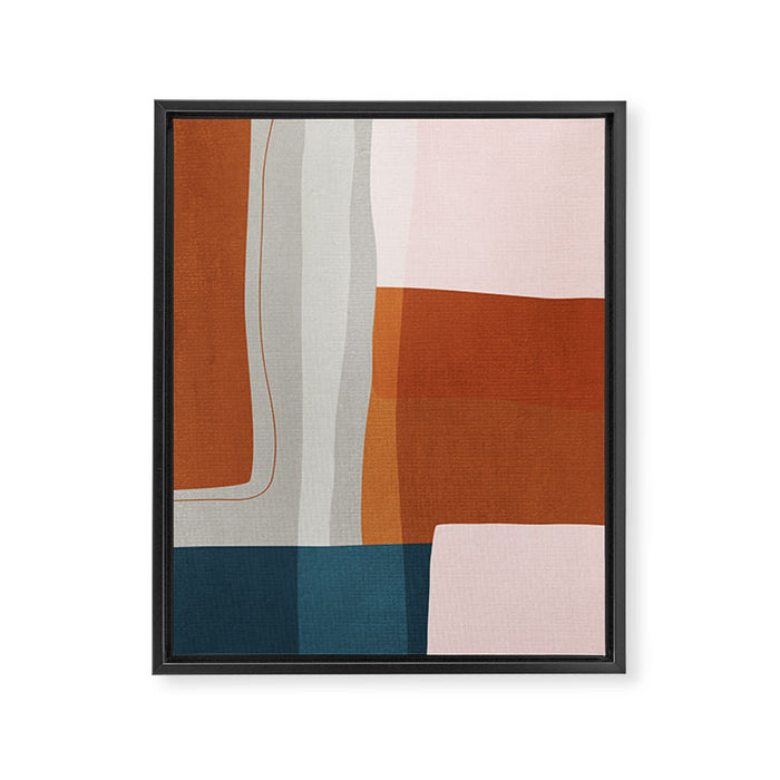 Rust Navy Gray Modern Abstract Framed Canvas Print Gallery Image 1
