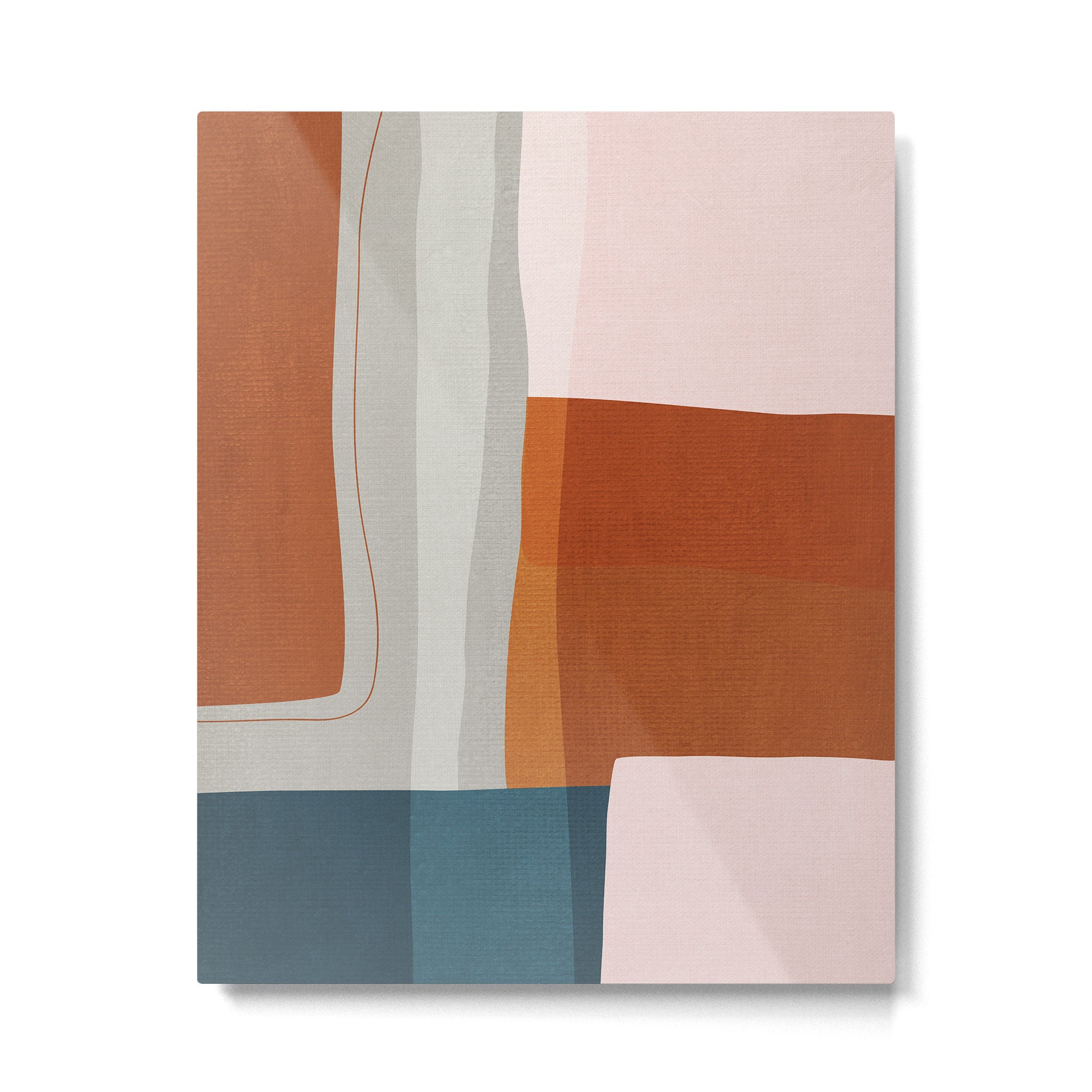 Rust Navy Gray Modern Abstract Metal Print Gallery Image 4