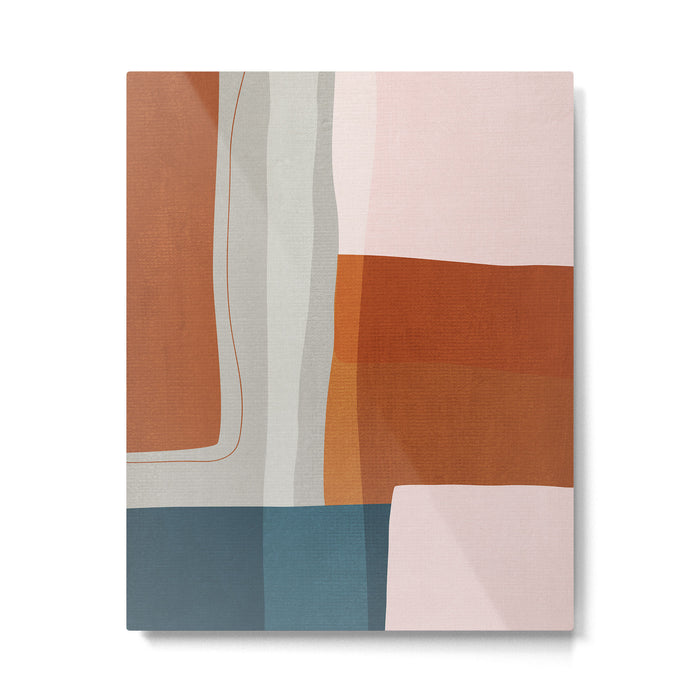 Rust Navy Gray Modern Abstract Metal Print Gallery Image 1