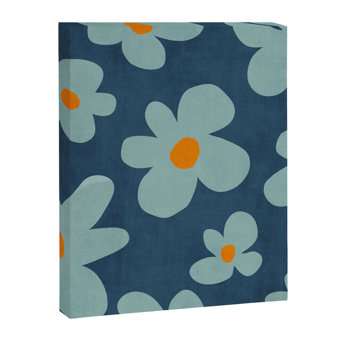 Sky Blue Orange Flowers Minimalist Artwork Canvas Print Gallery Image 1