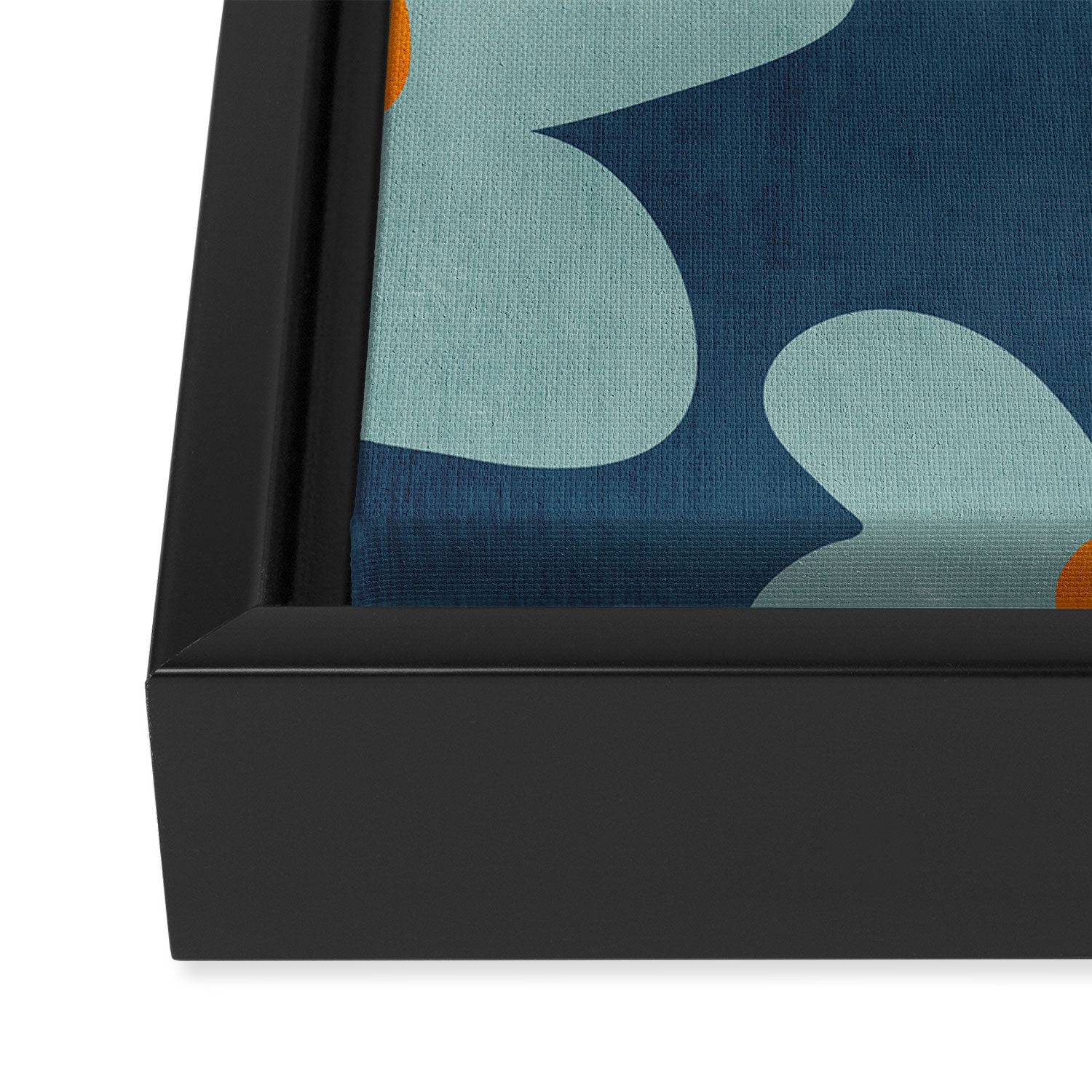 Sky Blue Orange Flowers Minimalist Artwork Framed Canvas Print Gallery Image 3
