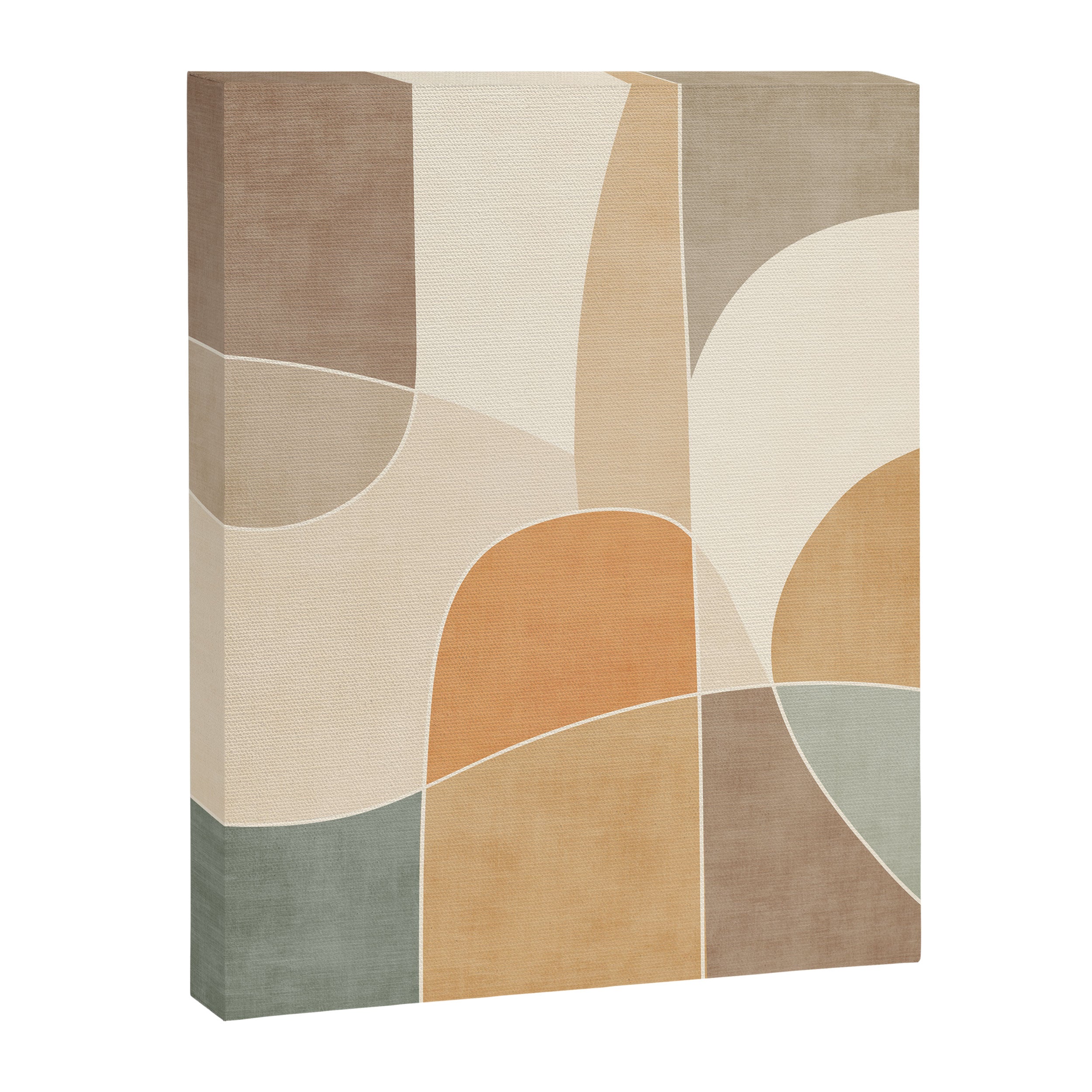 Soft Brown Tan Green Beige Modern Artwork Canvas Print Gallery Image 6