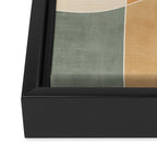 Soft Brown Tan Green Beige Modern Artwork Framed Canvas Print Gallery Image 3