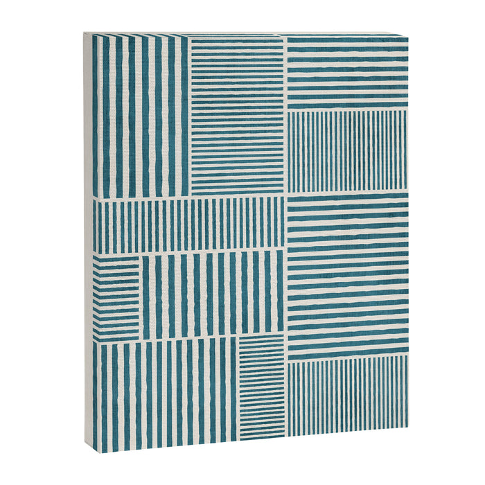 Teal Bold Lines Geometric Composition Artwork Canvas Print Gallery Image 1
