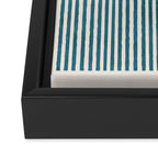 Teal Bold Lines Geometric Composition Artwork Framed Canvas Print Gallery Image 3