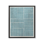 Teal Bold Lines Geometric Composition Artwork Framed Canvas Print Gallery Image 6