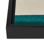 Teal Cream Minimalist Artwork Framed Canvas Print Gallery Image 3