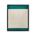 Teal Cream Minimalist Artwork Framed Canvas Print Gallery Image 6