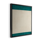 Teal Cream Minimalist Artwork Framed Canvas Print Gallery Image 2