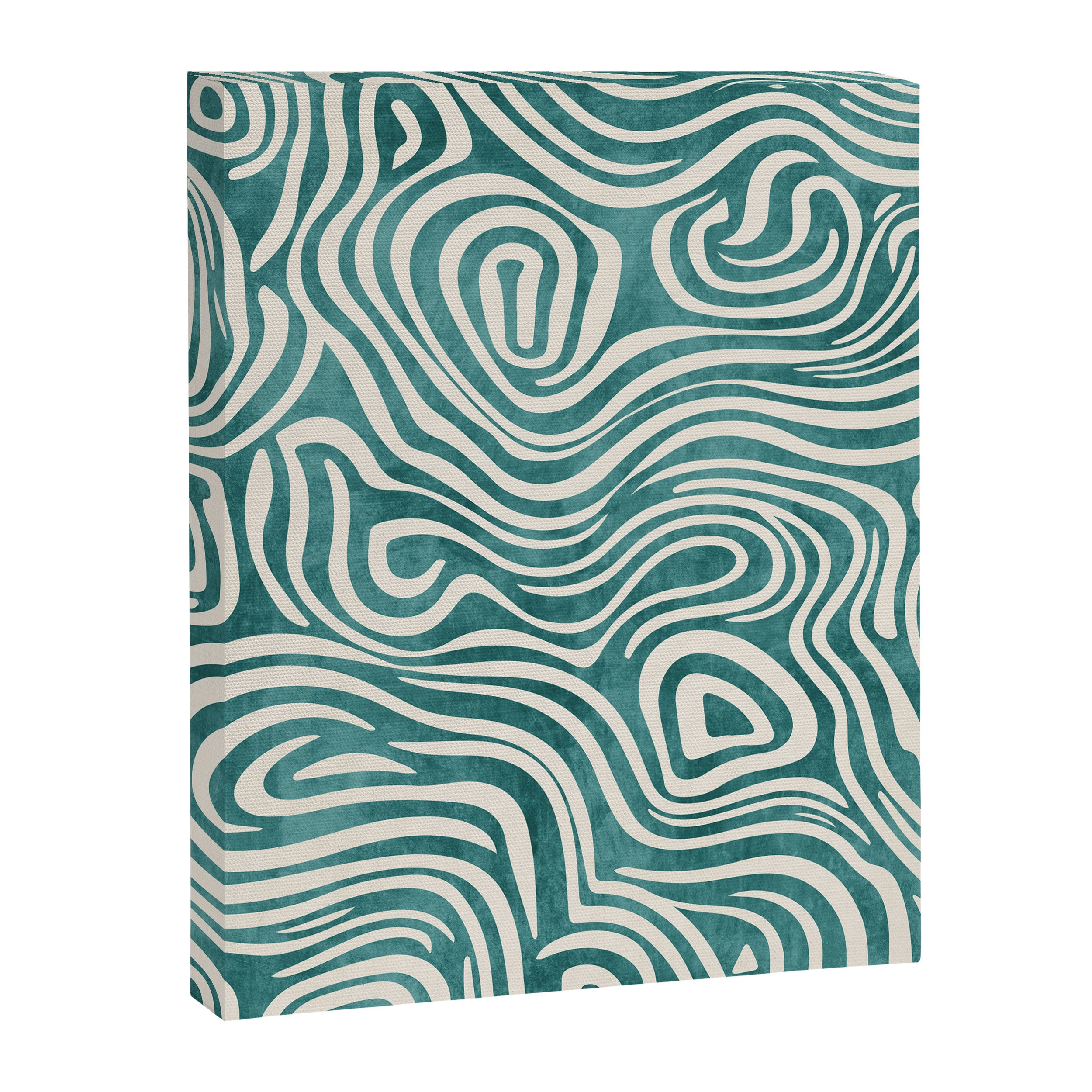 Teal Green Swirl Pattern Modern Decor Canvas Print Gallery Image 6