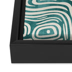 Teal Green Swirl Pattern Modern Decor Framed Canvas Print Gallery Image 3