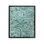 Teal Green Swirl Pattern Modern Decor Framed Canvas Print Gallery Image 6