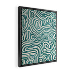 Teal Green Swirl Pattern Modern Decor Framed Canvas Print Gallery Image 2