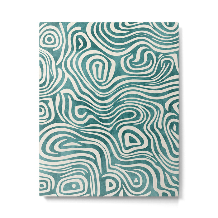 Teal Green Swirl Pattern Modern Decor Metal Print Gallery Image 1