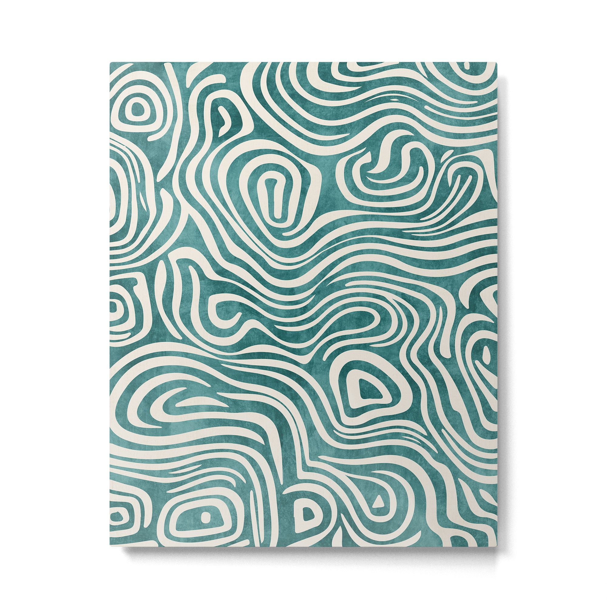 Teal Green Swirl Pattern Modern Decor Metal Print Gallery Image 4