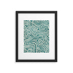 Teal Green Swirl Pattern Modern Decor Framed Art Print Gallery Image 5