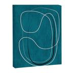 Teal Line Art Black White Modern Artwork Canvas Print Gallery Image 6