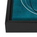 Teal Line Art Black White Modern Artwork Framed Canvas Print Gallery Image 3