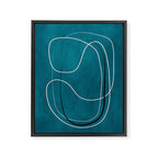 Teal Line Art Black White Modern Artwork Framed Canvas Print Gallery Image 6