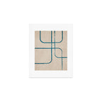Teal Lines Light Beige Painting Minimalist Geometric Artwork Art Print Gallery Image 1