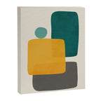 Teal Mustard Abstract Shapes 01 Canvas Print Gallery Image 6
