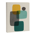 Teal Mustard Gray Art Canvas Print Gallery Image 6